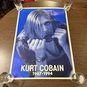 Other | Kurt Cobain Rare Blue Poster Vintage 1995 19671994 Funky ...